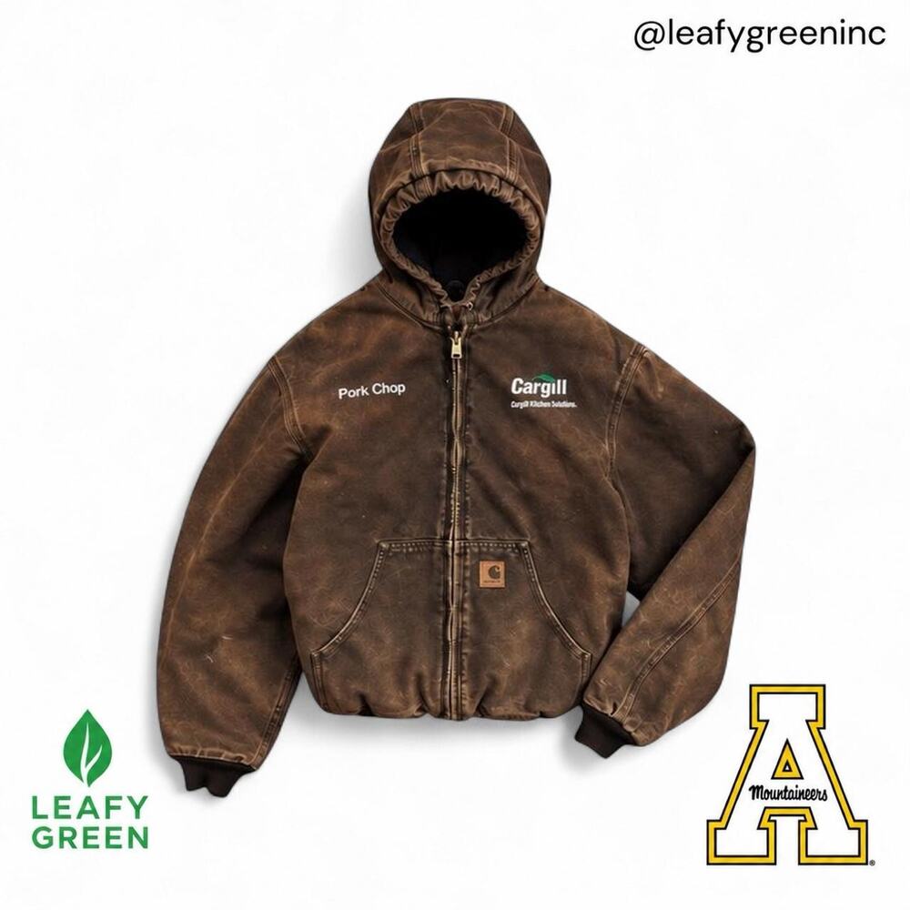 Carhartt J130 DKB Dark Brown Duck Canvas Quilt Lined Active Jacket us sz XL